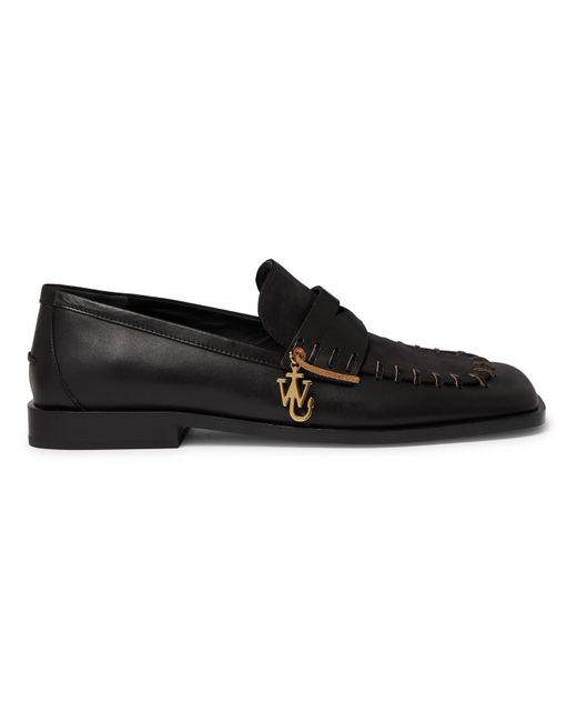 J.W.Anderson Whipstitched Suede and Leather Penny Loafers