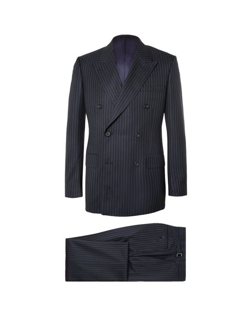 Kingsman Harrys Navy Pinstriped Super 120s Wool Suit