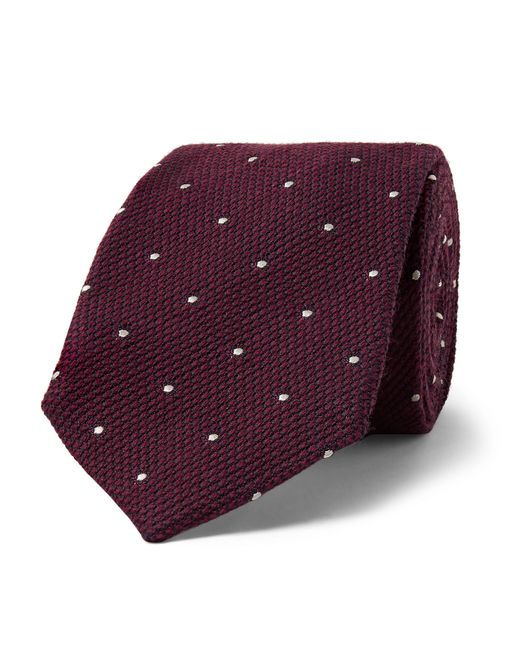 Kingsman Drakes 8cm Embroidered Wool and Silk-Blend Faille Tie