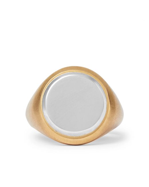 M Cohen 18-Karat and Sterling Silver Signet Ring