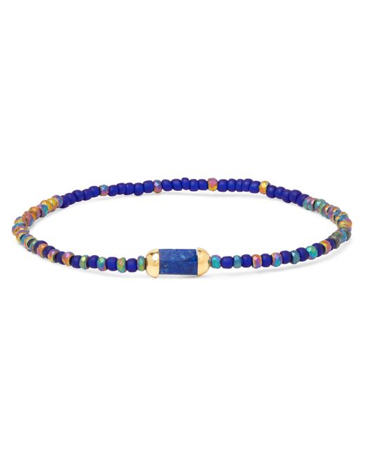 Luis Morais 14-Karat Gold Lapis Lazuli and Bead Bracelet