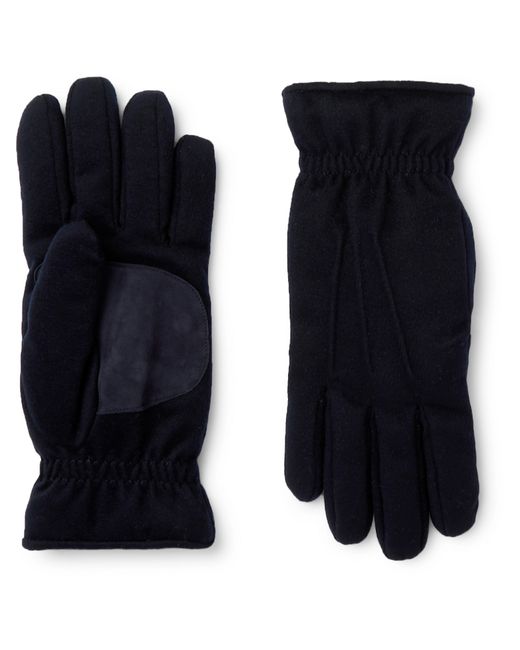 Loro Piana Storm System Suede-Trimmed Padded Cashmere Gloves
