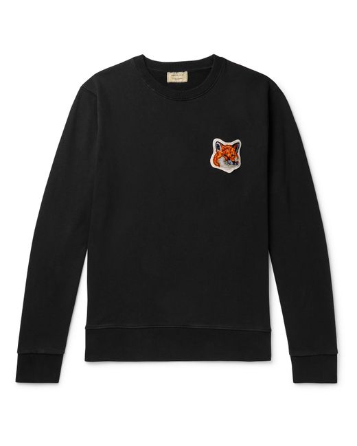 Maison Kitsuné Logo-Appliquéd Loopback Cotton-Jersey Sweatshirt