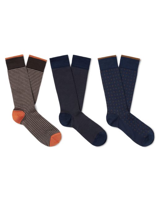 Marcoliani Three-Pack Cotton-Blend Socks