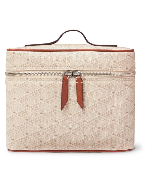 Métier Many Days Leather-Trimmed Printed Canvas Wash Bag