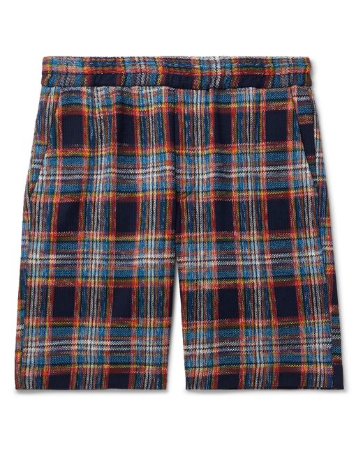 Missoni Slim-Fit Checked Crochet-Knit Cotton and Wool-Blend Shorts