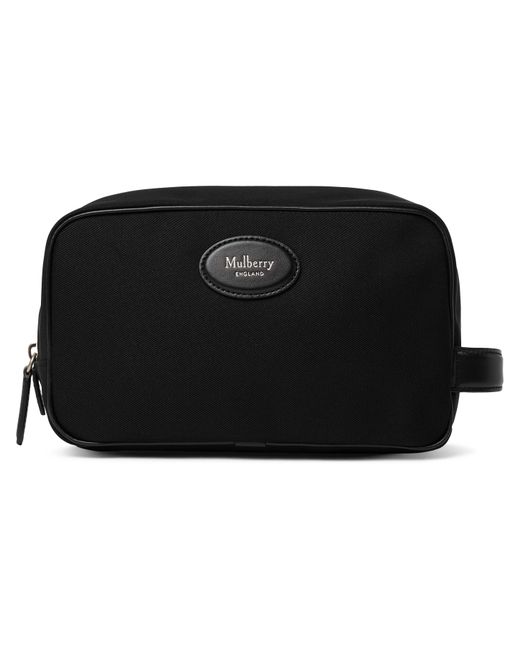 Mulberry Leather-Trimmed Nylon Wash Bag