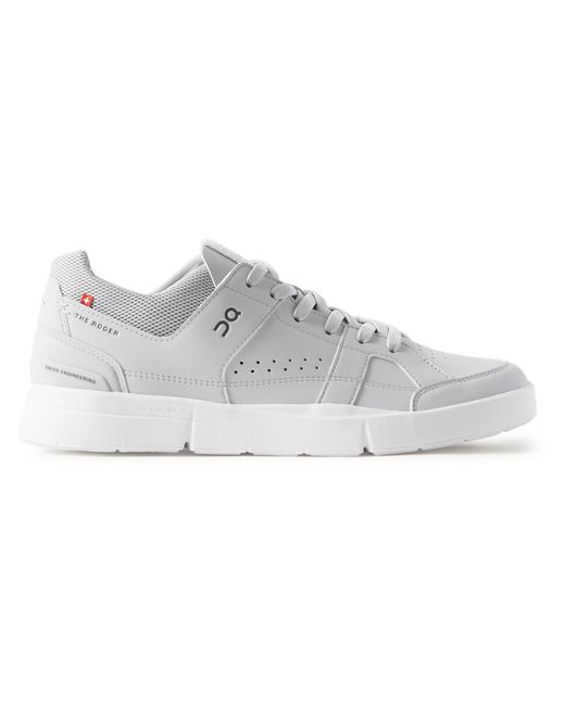 On The Roger Clubhouse Faux Leather and Mesh Tennis Sneakers