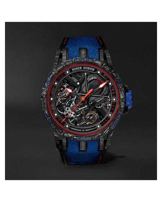 Roger Dubuis Excalibur Aventador S Limited Edition Skeleton 45mm Carbon Rubber and Alcantara Watch Ref. No. RDDBEX0686