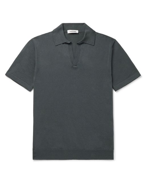 Saman Amel Slim-Fit Mercerised Cotton and Silk-Blend Polo Shirt