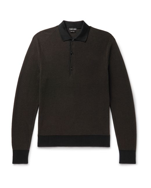 Tom Ford Slim-Fit Cotton and Silk-Blend Polo Shirt
