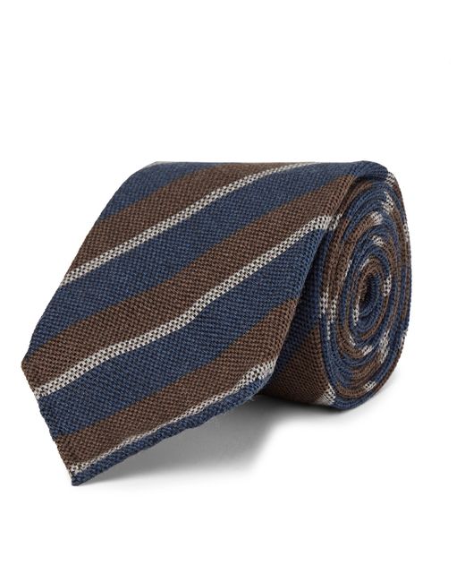 Thom Sweeney 7.5cm Striped Wool and Silk-Blend Tie