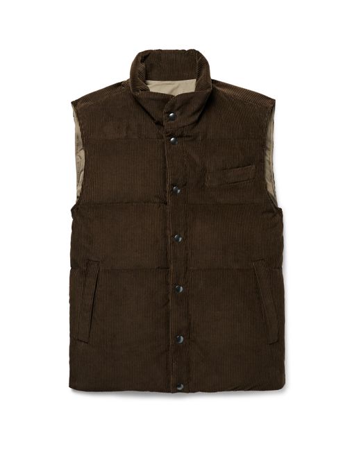 Thom Sweeney Quilted Cotton and Cashmere-Blend Corduroy Down Gilet