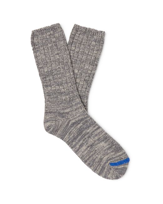 Thunders Love Ribbed Mélange Recycled Cotton-Blend Socks