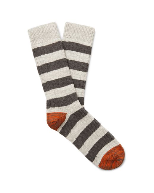 Thunders Love Nautical Turn Striped Ribbed Cotton-Blend Socks