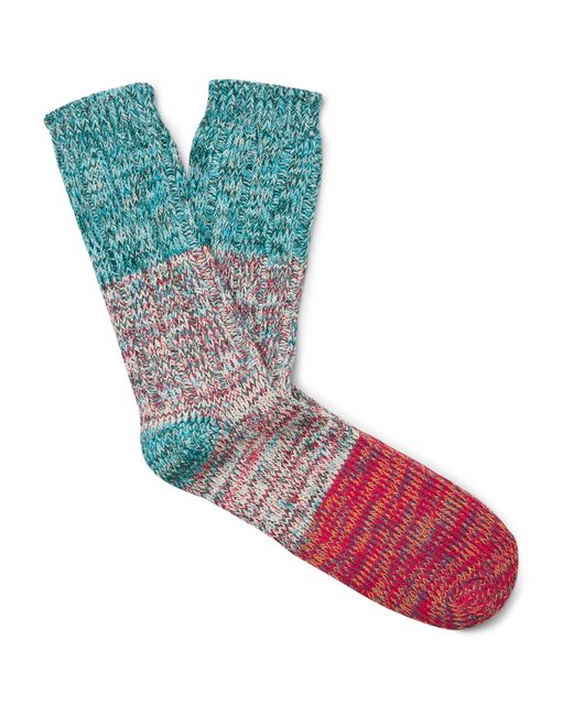 Thunders Love Charlie Ribbed Mélange Recycled Cotton-Blend Socks