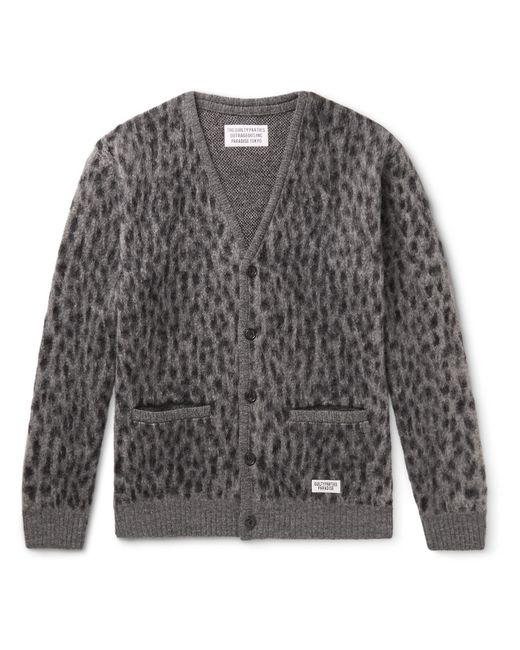 Wacko Maria Leopard Jacquard-Knit Cardigan