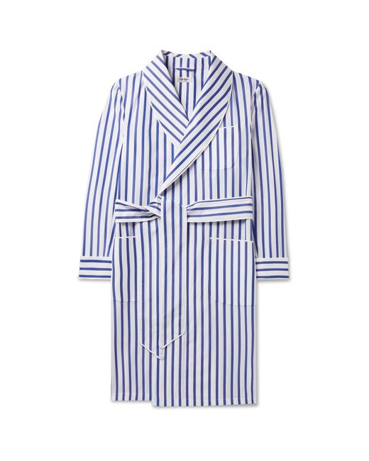 Paul Stuart Piped Striped Cotton-Broadcloth Robe