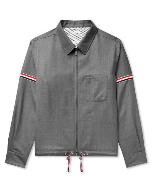 Thom Browne Grosgrain-Trimmed Super 120s Wool-Twill Jacket