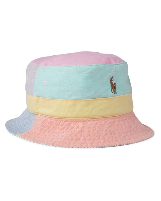 Polo Ralph Lauren Logo-Embroidered Colour-Block Cotton-Canvas Bucket Hat