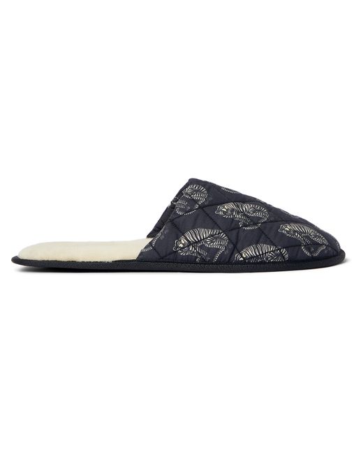 Desmond & Dempsey Printed Quilted Cotton Slippers