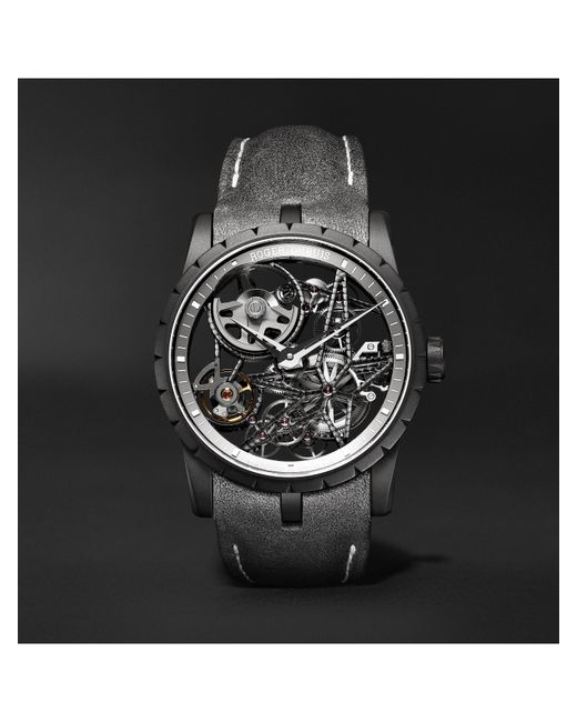 Roger Dubuis Excalibur Automatic Skeleton 42mm Titanium and Leather Watch Ref. No. DBEX0726