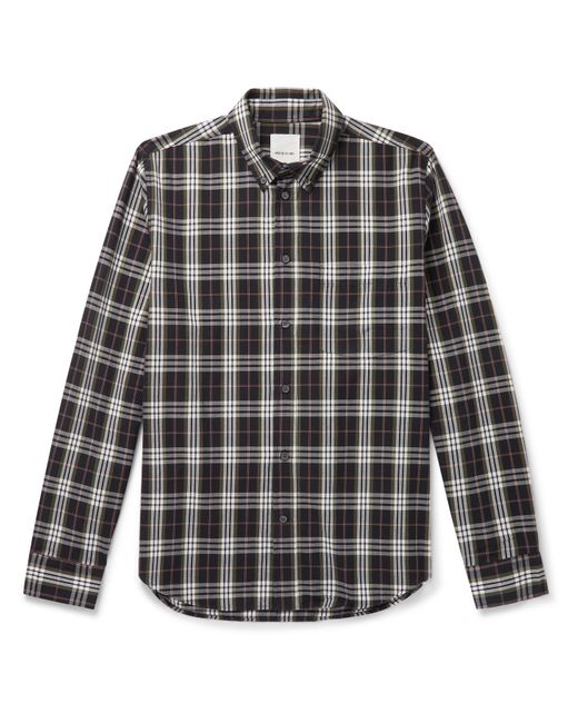 Wood Wood Andrew Button-Down Collar Checked Organic Cotton-Flannel Shirt