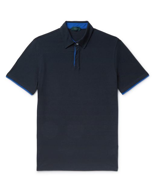 Incotex Contrast-Trimmed Ice Cotton Polo Shirt