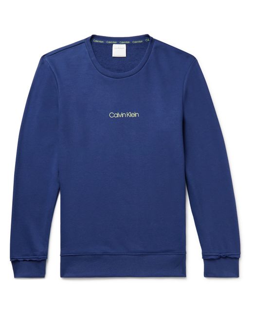 Calvin Klein Logo-Print Loopback Cotton-Blend Jersey Sweatshirt