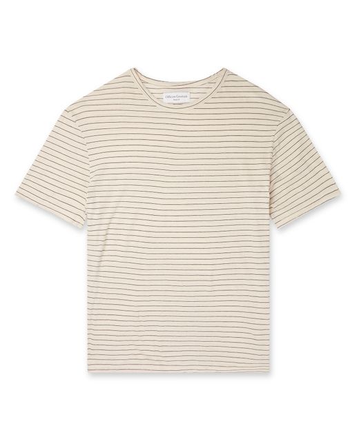 Officine Generale Striped Cotton and Linen-Blend Jersey T-Shirt