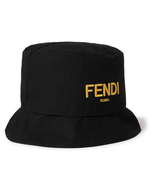 Fendi Logo-Embroidered Cotton-Twill Bucket Hat
