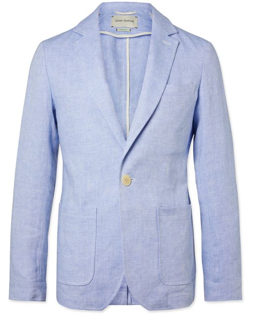 Oliver Spencer Fairway Unstructured Linen Suit Jacket