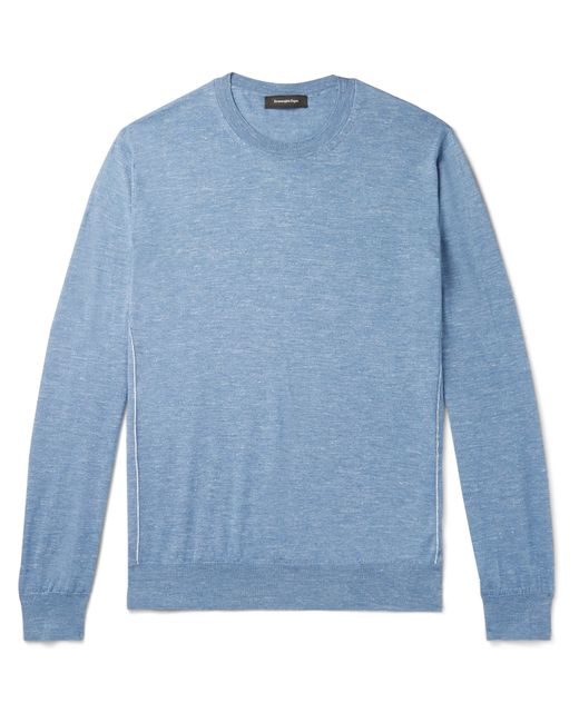 Ermenegildo Zegna Mélange Silk Cashmere and Linen-Blend Sweater