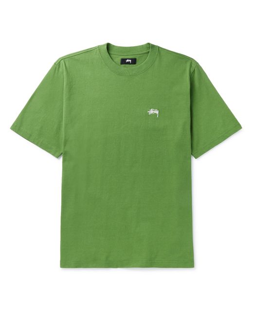 Stussy Logo-Embroidered Cotton-Jersey T-Shirt