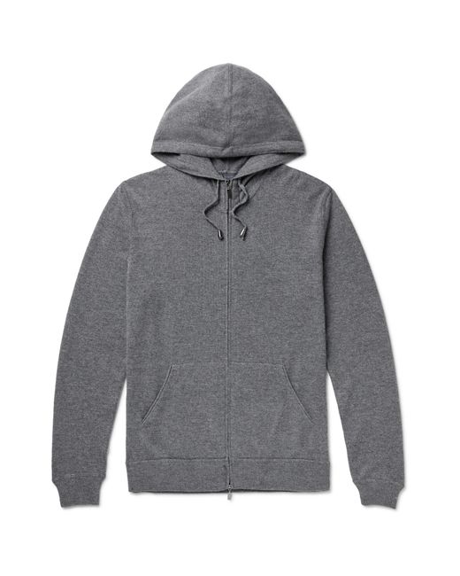 Thom Sweeney Cashmere and Merino Wool-Blend Jersey Zip-Up Hoodie