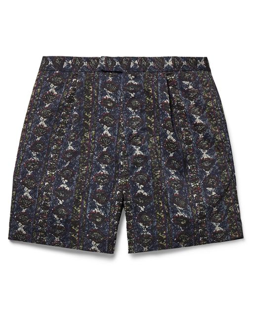 Beams Plus Pleated Printed Twill Shorts