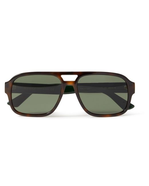 Gucci Aviator-Style Tortoiseshell Acetate Sunglasses