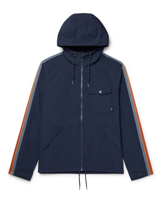 Faherty All Conditions Webbing-Trimmed Recycled Shell Hooded Jacket