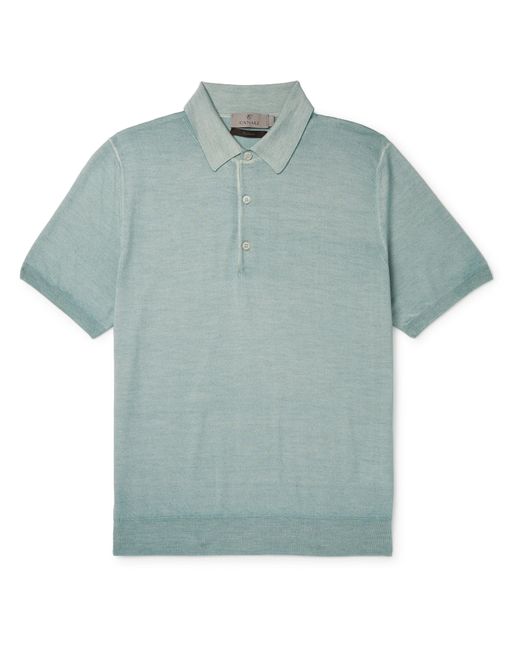 Canali Slim-Fit Wool and Silk-Blend Polo Shirt