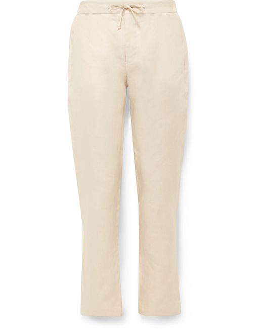 De Petrillo Slim-Fit Linen Drawstring Suit Trousers