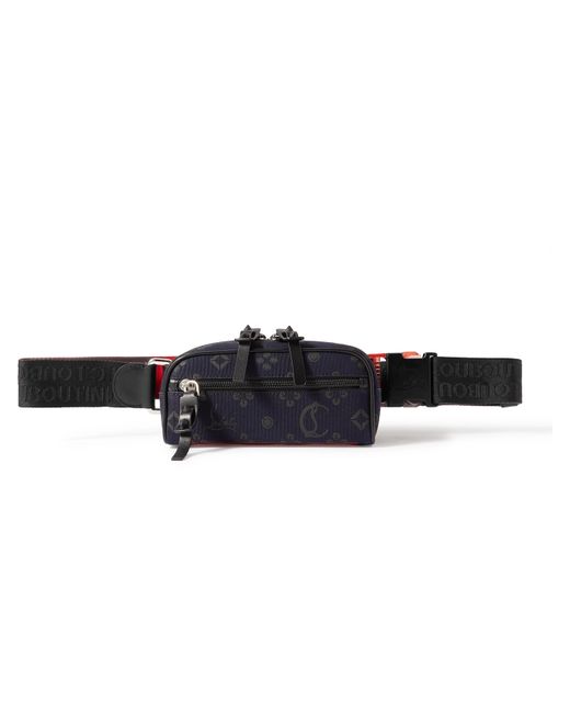 Christian Louboutin Blaster Leather and Rubber-Trimmed Cotton-Canvas Belt Bag