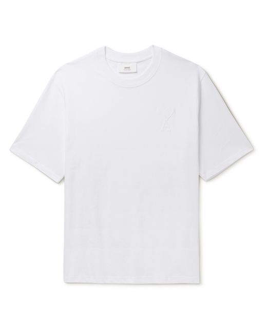 AMI Alexandre Mattiussi Logo-Embroidered Cotton-Jersey T-Shirt