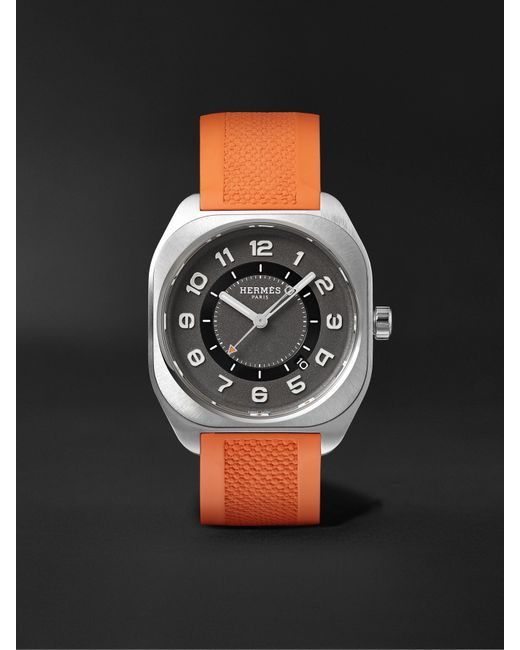 Hermès timepieces H08 Automatic 39mm Titanium and Rubber Watch Ref. No. 049628WW00