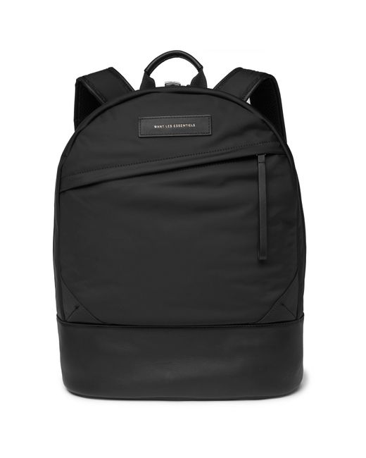 Want Les Essentiels Kastrup Leather-Trimmed Shell Backpack