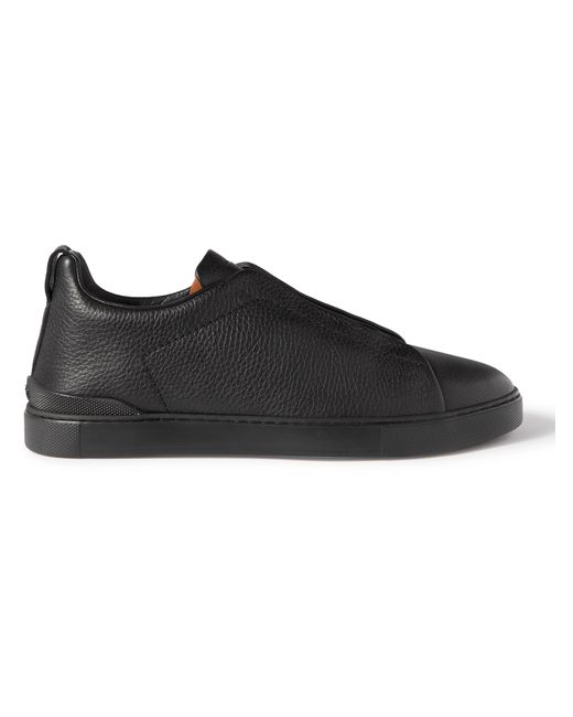 Ermenegildo Zegna Full-Grain Leather Slip-On Sneakers