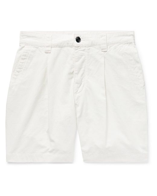 Albam Slim-Fit Garment-Dyed Pleated Cotton-Ripstop Shorts