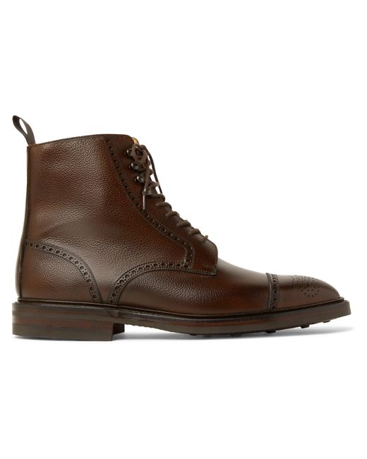 George Cleverley Toby Pebble-Grain Leather Brogue Boots