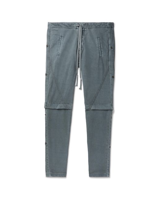 Greg Lauren Slim-Fit Layered Rivet-Detailed Loopback Cotton-Jersey Sweatpants