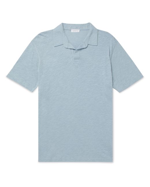 Sunspel Mélange Cotton and Linen-Blend Polo Shirt