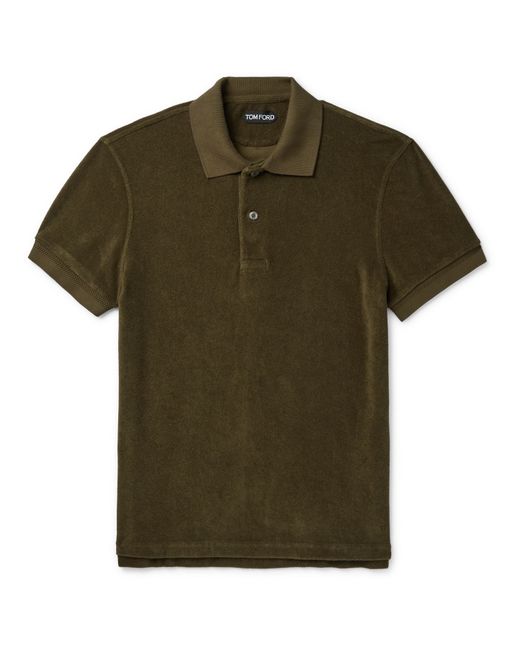 Tom Ford Slim-Fit Logo-Embroidered Cotton-Terry Polo Shirt